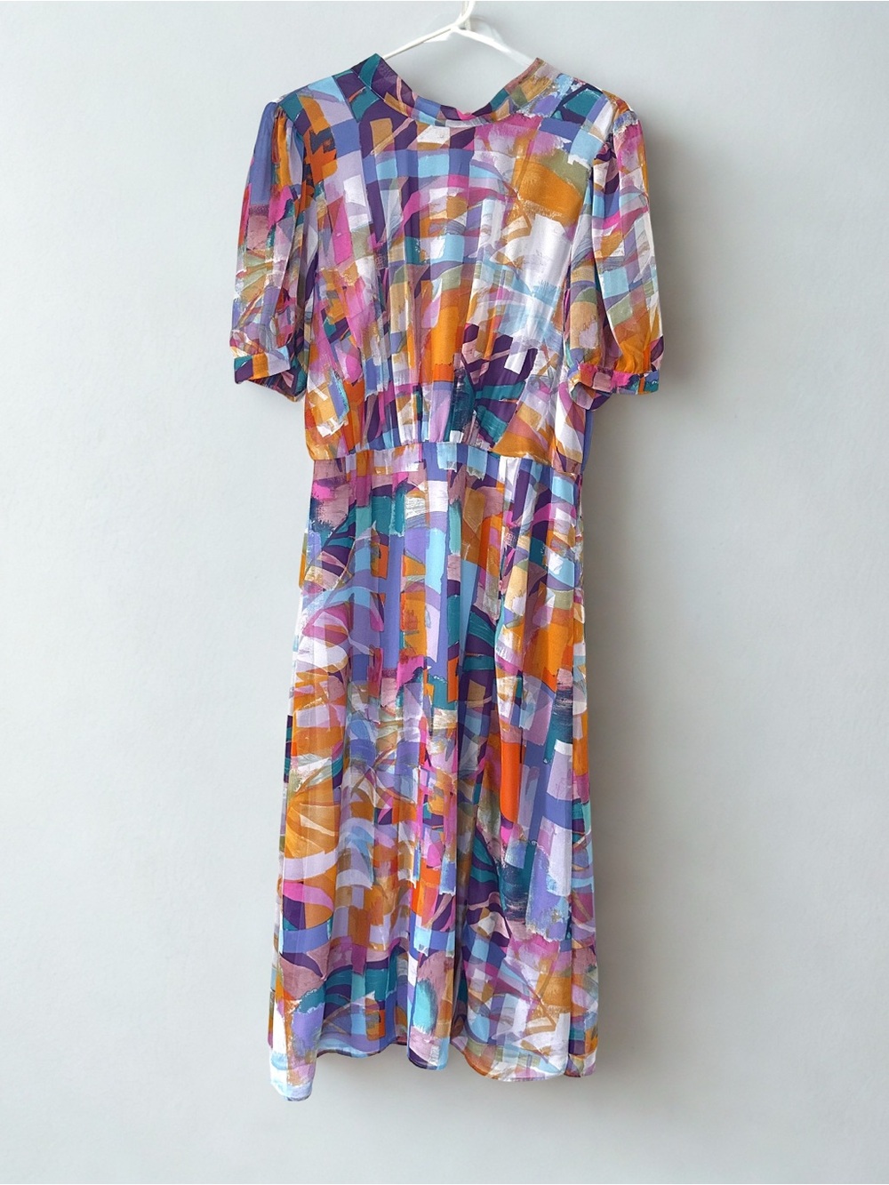 Julia Jordan Abstract Print Mid-Length Dress in Multi-Color size 10